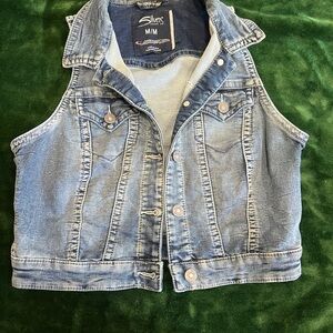 Silver Denim Vest